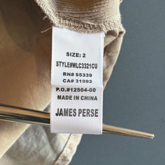 James Perse Safari Utility Button Down Shirt | Size 2 | Khaki Supima Cotton - Picture 8 of 8